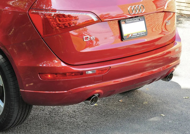 AWE Tuning Audi 8R Q5 3.2L Non-Resonated Exhaust System (Downpipe-Back) - Polished Silver Tips - Side View