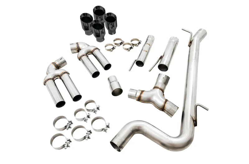 AWE Tuning Audi 8V S3 Track Edition Exhaust w/Diamond Black Tips 102mm - Installation View