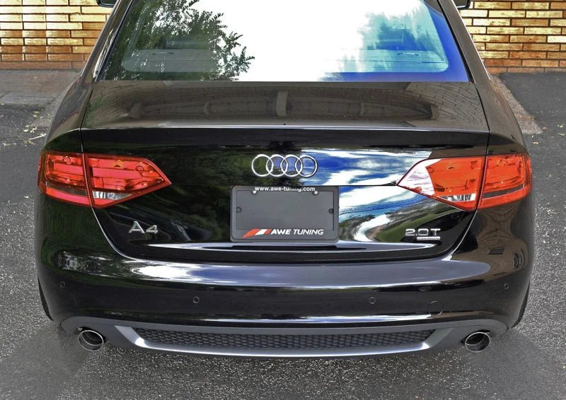 AWE Tuning Audi B8 A4 Touring Edition Exhaust - Dual Outlet Polished Silver Tips - Side View