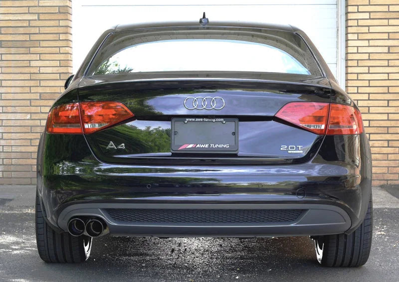 AWE Tuning Audi B8 A4 Touring Edition Exhaust - Single Side Diamond Black Tips - Side View
