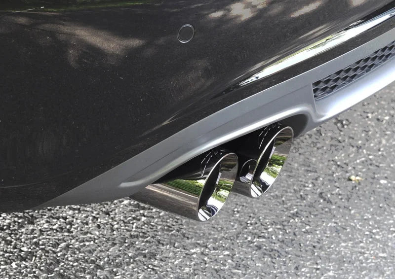 AWE Tuning Audi B8 A4 Touring Edition Exhaust - Single Side Polished Silver Tips - Side View
