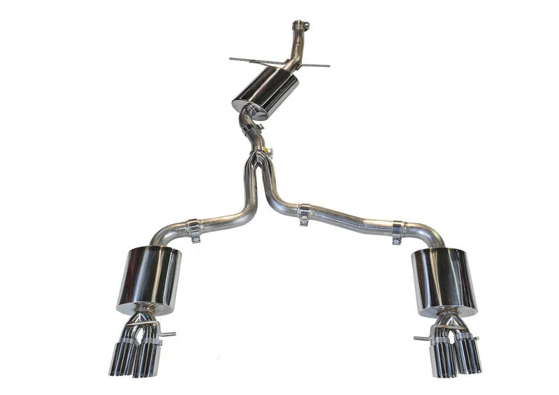 AWE Tuning Audi B8 A5 2.0T Touring Edition Exhaust - Quad Outlet Polished Silver Tips - Main Product View