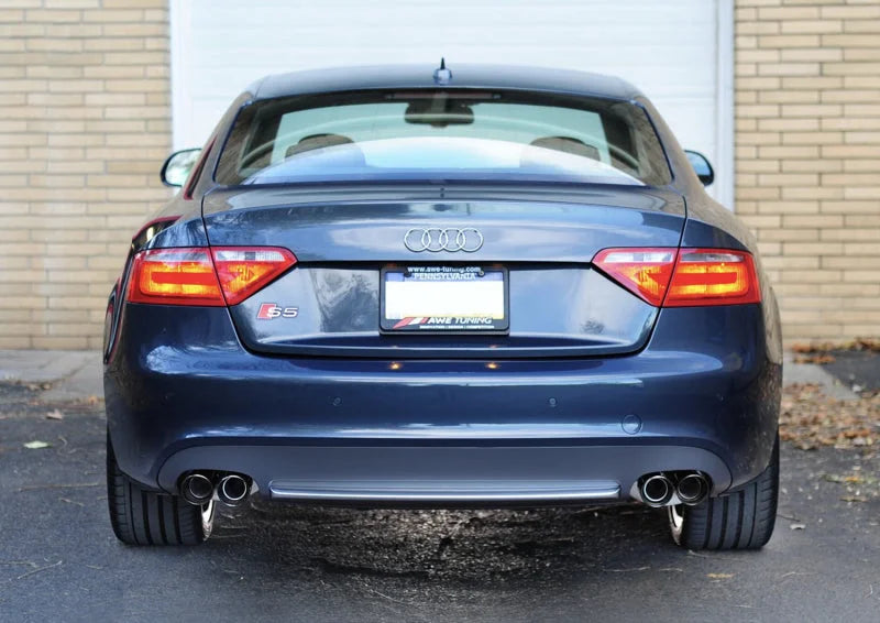 AWE Tuning Audi B8 S5 4.2L Touring Edition Exhaust System - Diamond Black Tips - Side View