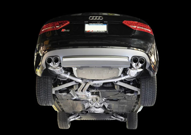 AWE Tuning Audi B8 S5 4.2L Touring Edition Exhaust System - Polished Silver Tips - Side View