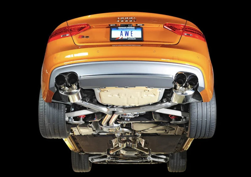 AWE Tuning Audi B8.5 S5 3.0T Touring Edition Exhaust System - Diamond Black Tips (90mm) - Side View