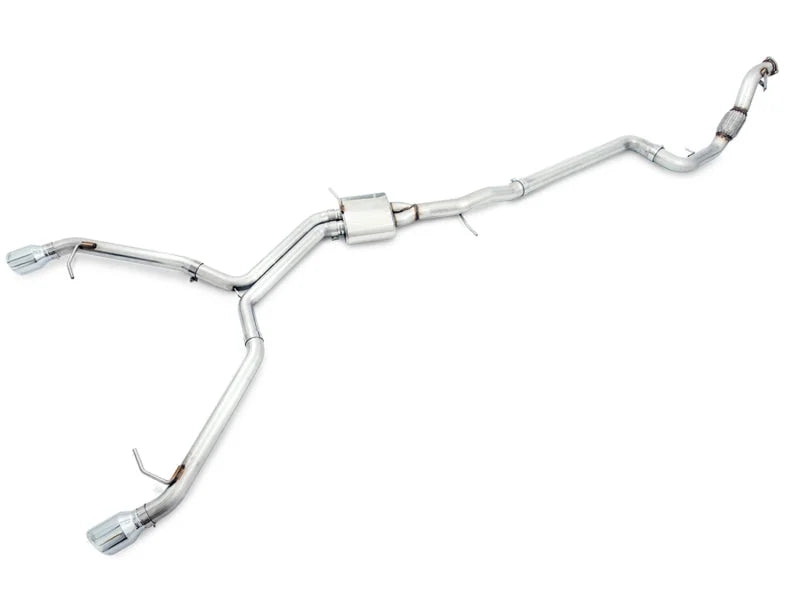 AWE Tuning Audi B9 A4 Track Edition Exhaust Dual Outlet - Chrome Silver Tips (Includes DP) - Main Product View