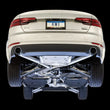 Load image into Gallery viewer, AWE Tuning Audi B9 A4 Track Edition Exhaust Dual Outlet - Chrome Silver Tips (Includes DP) - Side View