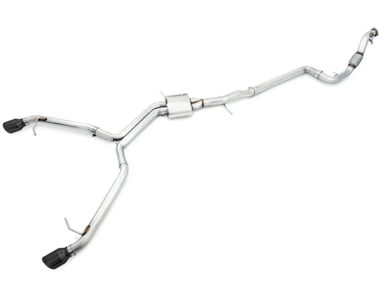 AWE Tuning Audi B9 A4 Track Edition Exhaust Dual Outlet - Diamond Black Tips (Includes DP) - Main Product View