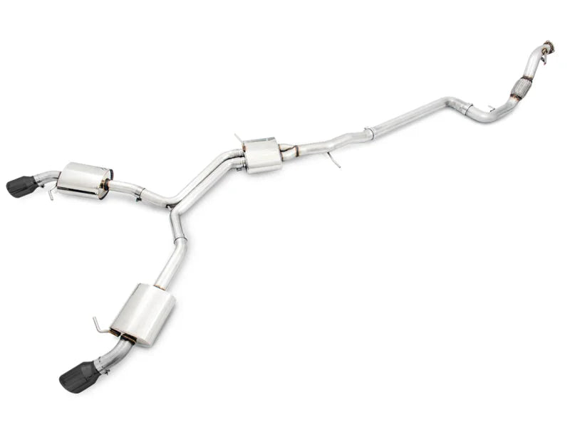 AWE Tuning Audi B9 A5 Touring Edition Exhaust Dual Outlet - Diamond Black Tips (Includes DP) - Main Product View