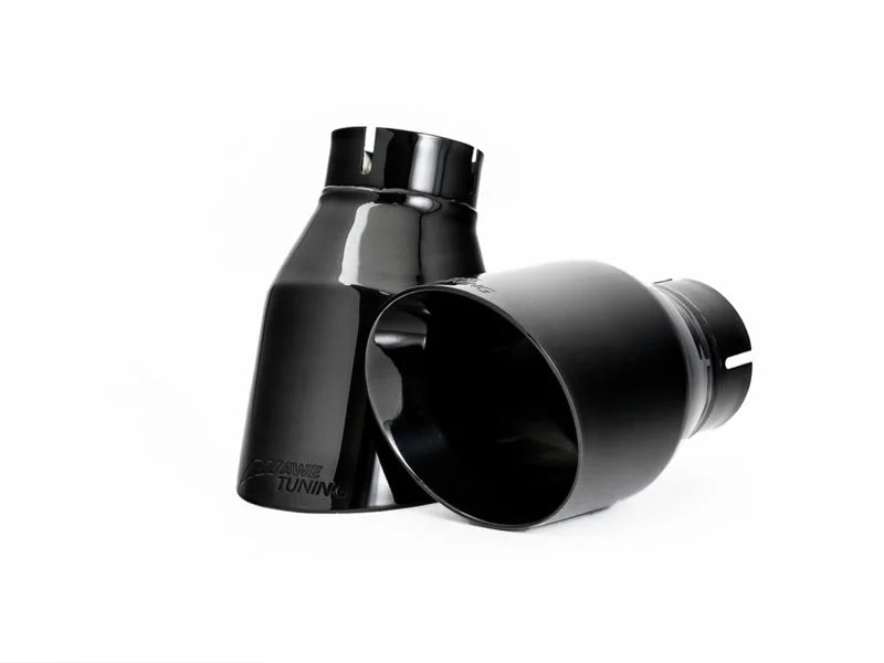 AWE Tuning Audi B9 A5 Track Edition Exhaust Dual Outlet - Diamond Black Tips (Includes DP) - Detail View