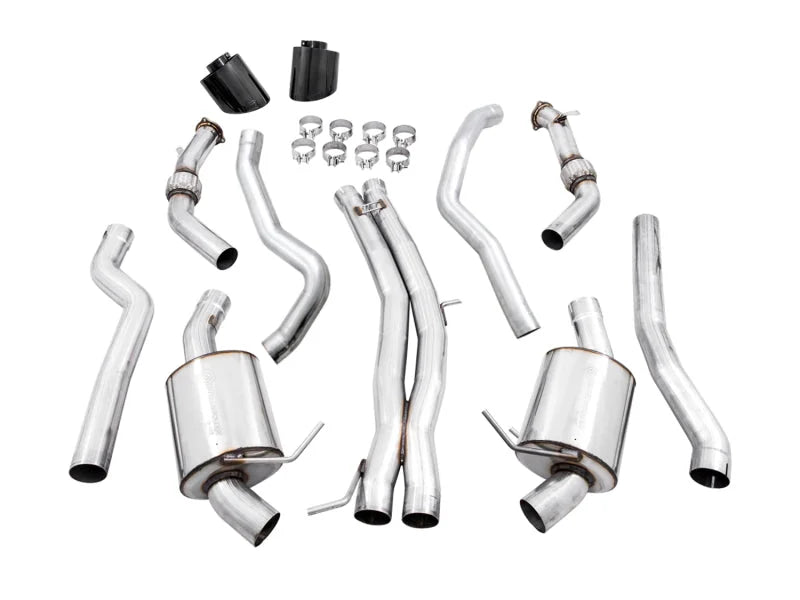 AWE Tuning Audi B9 RS 5 Sportback Touring Edition Exhaust-Non Resonated- Diamond Black RS Style Tips - Additional View 8