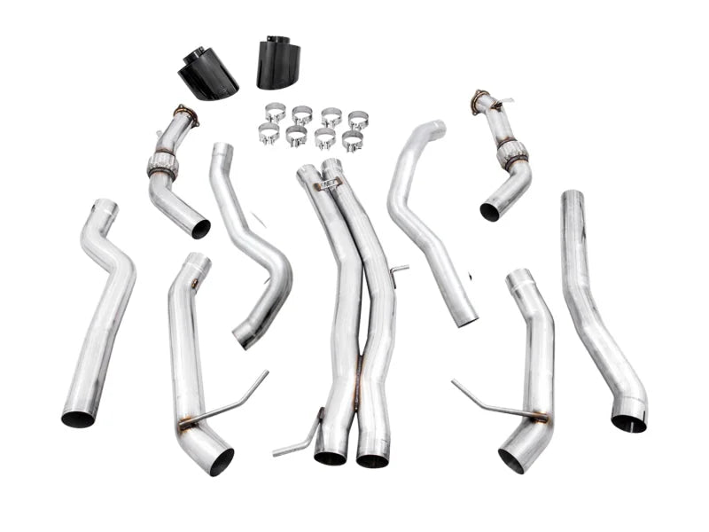 AWE Tuning Audi B9 RS5 Sportback Track Edition Exhaust- Non Resonated - Diamond Black RS-Style Tips - Back View