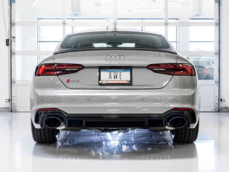 AWE Tuning Audi B9 RS5 Touring Edition Exhaust - w/ Diamond Black RS Tips - Side View