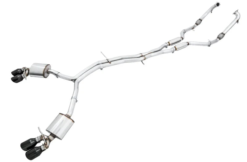 AWE Tuning Audi B9 S4 SwitchPath Exhaust - Non-Resonated (Black 102mm Tips) - Main Product View