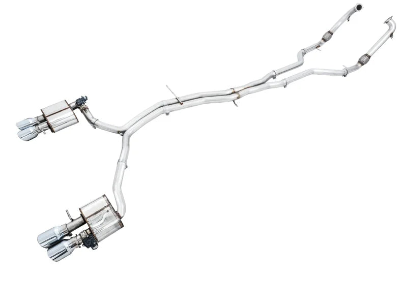 AWE Tuning Audi B9 S4 SwitchPath Exhaust - Non-Resonated (Silver 102mm Tips) - Main Product View