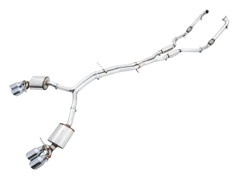 AWE Tuning Audi B9 S4 Touring Edition Exhaust - Non-Resonated (Silver 102mm Tips) - Main Product View