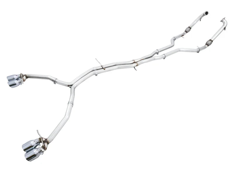 AWE Tuning Audi B9 S5 Coupe 3.0T Track Edition Exhaust - Chrome Silver Tips (102mm) - Main Product View