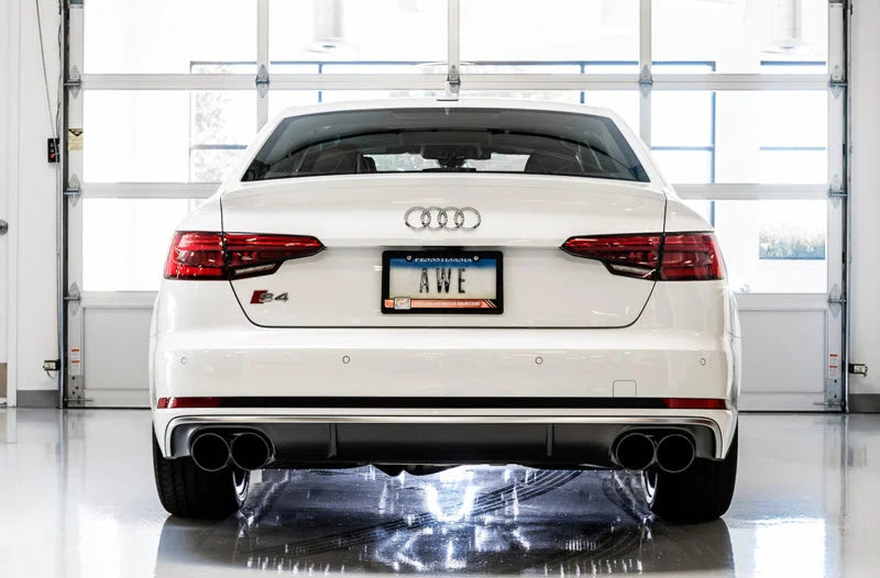 AWE Tuning Audi B9 S5 Sportback SwitchPath Exhaust - Non-Resonated (Black 102mm Tips) - Side View