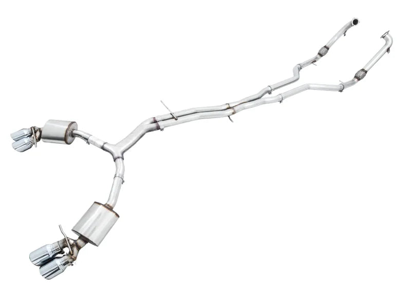 AWE Tuning Audi B9 S5 Sportback Touring Edition Exhaust - Non-Resonated (Silver 102mm Tips) - Main Product View