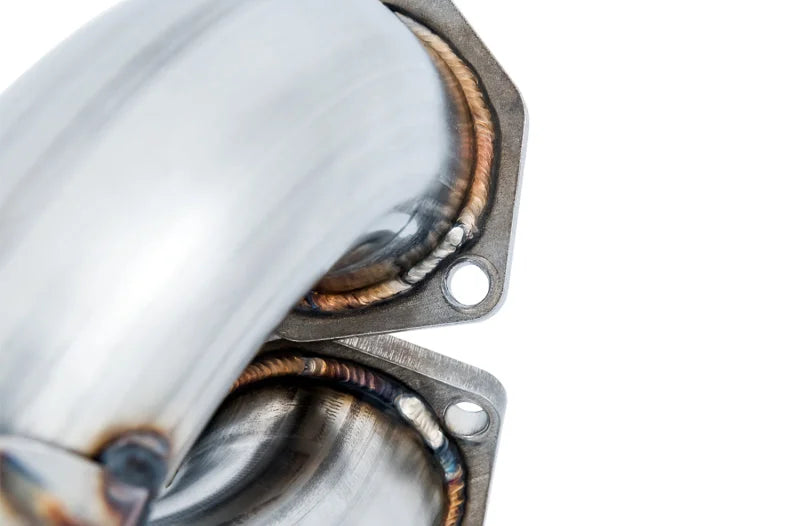 AWE Tuning Audi B9 S5 Sportback Track Edition Exhaust - Non-Resonated (Silver 102mm Tips) - Back View