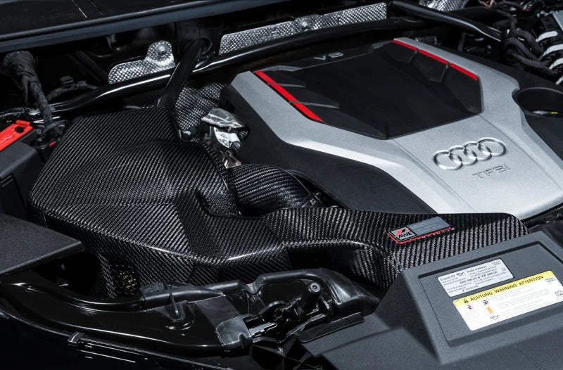 AWE Tuning Audi B9 SQ5 3.0T AirGate Carbon Fiber Intake w/ Lid - Back View