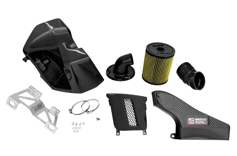 AWE Tuning Audi B9 SQ5 3.0T AirGate Carbon Fiber Intake w/ Lid - Installation View