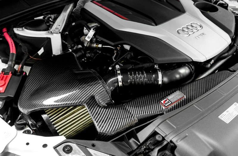 AWE Tuning Audi B9/B9.5 S4/S5/RS5 3.0T Carbon Fiber AirGate Intake w/ Lid - Side View