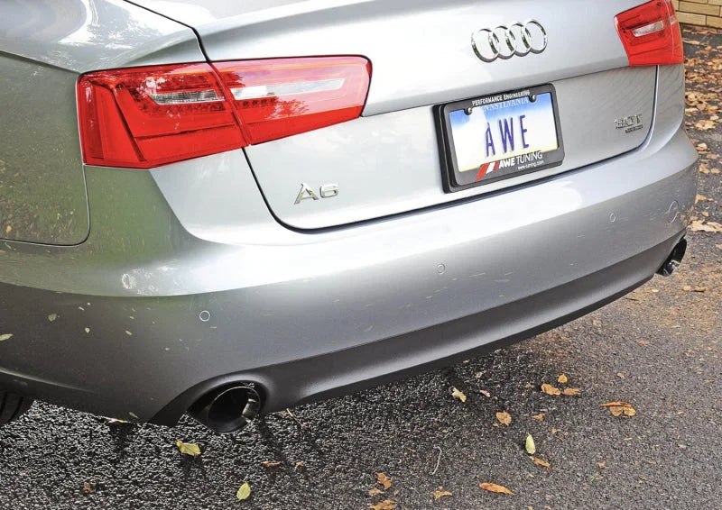 AWE Tuning Audi C7 A6 3.0T Touring Edition Exhaust - Dual Outlet Diamond Black Tips - Side View