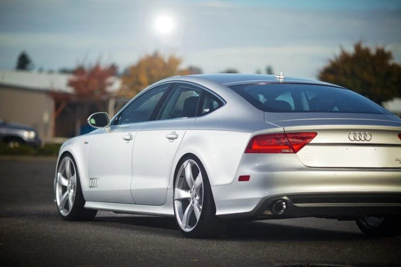 AWE Tuning Audi C7 A7 3.0T Touring Edition Exhaust - Dual Outlet Chrome Silver Tips - Side View