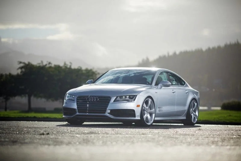 AWE Tuning Audi C7 A7 3.0T Touring Edition Exhaust - Dual Outlet Chrome Silver Tips - Back View
