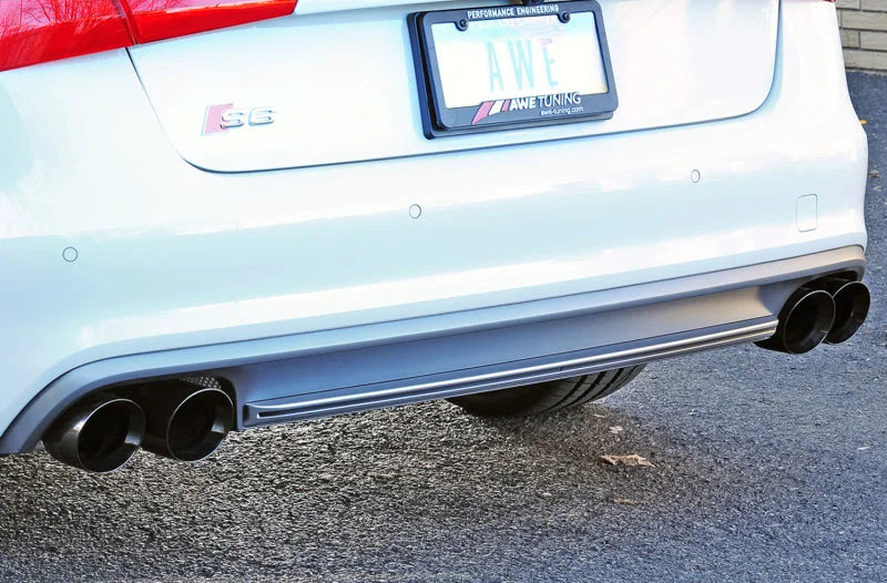 AWE Tuning Audi C7 / C7.5 S6 4.0T Touring Edition Exhaust - Diamond Black Tips - Installation View