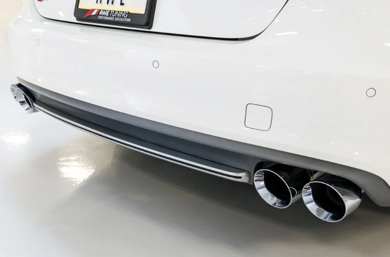 AWE Tuning Audi C7 / C7.5 S7 4.0T Touring Edition Exhaust - Polished Silver Tips - Side View