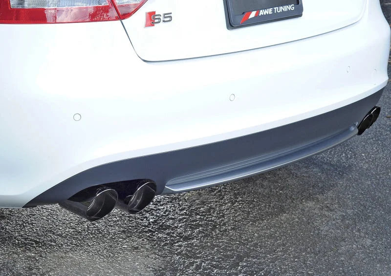 AWE Tuning B8 / B8.5 S5 Cabrio Touring Edition Exhaust - Resonated - Diamond Black Tips - Back View