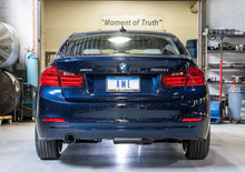 Load image into Gallery viewer, AWE Tuning BMW F30 320i Touring Exhaust &amp; Performance Mid Pipe - Chrome Silver Tip (102mm) - Installation View