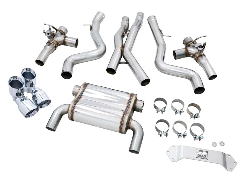AWE Tuning BMW F8X M3/M4 SwitchPath Catback Exhaust - Chrome Silver Tips - Additional View 9