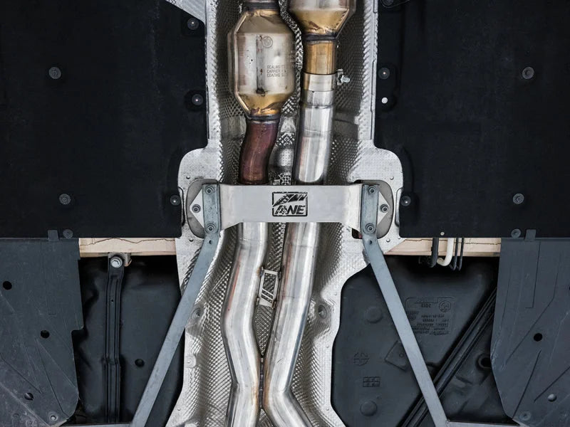 AWE Tuning BMW F8X M3/M4 Track Edition Catback Exhaust - Diamond Black Tips - Back View