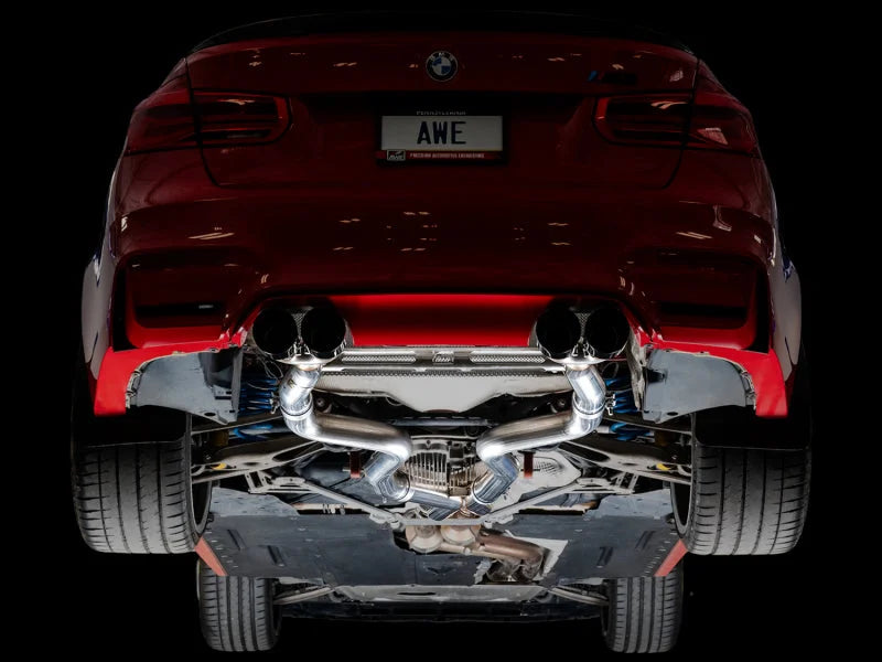 AWE Tuning BMW F8X M3/M4 Track Edition Catback Exhaust - Diamond Black Tips - Additional View 7