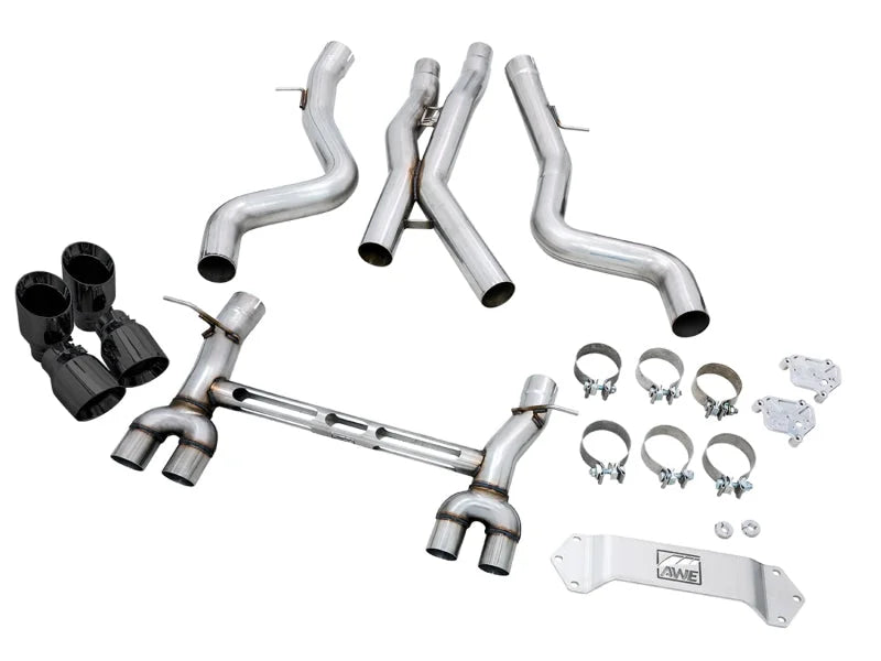 AWE Tuning BMW F8X M3/M4 Track Edition Catback Exhaust - Diamond Black Tips - Additional View 10