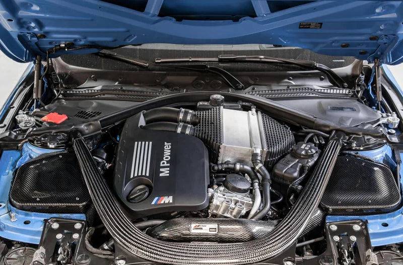 AWE Tuning BMW F8x M3/M4 S-FLO Carbon Intake - Back View