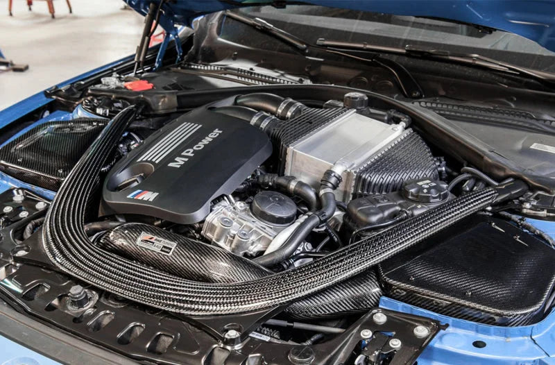 AWE Tuning BMW F8x M3/M4 S-FLO Carbon Intake - Installation View