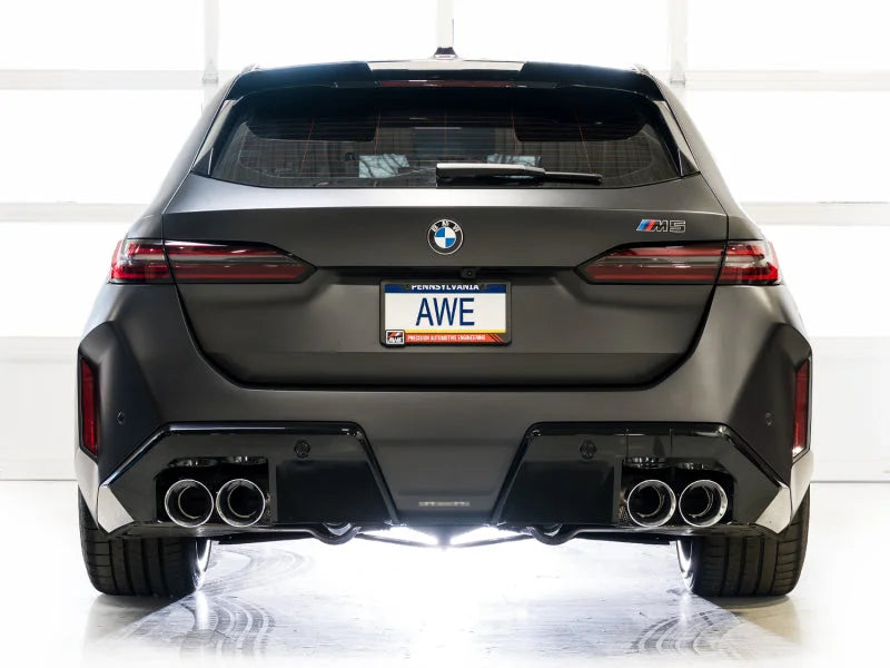 AWE Tuning BMW G90/G99 M5 Track Edition Cat-Back Exhaust - Chrome Silver Tips - Additional View 5