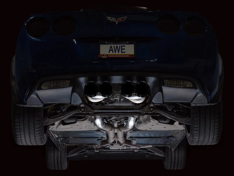 AWE Tuning C6 Chevrolet Corvette Z06/ZR1 Touring Edition Axle-Back Exhaust w/ Diamond Black Tips - Installation View