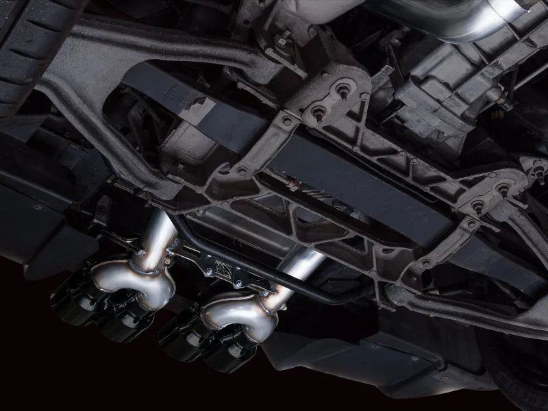 AWE Tuning C6 Chevrolet Corvette Z06/ZR1 Track Edition Axle-Back Exhaust w/ Diamond Black Tips - Installation View