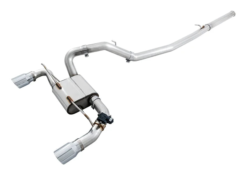 AWE Tuning Ford Focus RS SwitchPath Cat-back Exhaust - Chrome Silver Tips - Main Product View