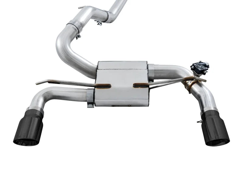 AWE Tuning Ford Focus RS SwitchPath Cat-back Exhaust - Diamond Black Tips - Main Product View