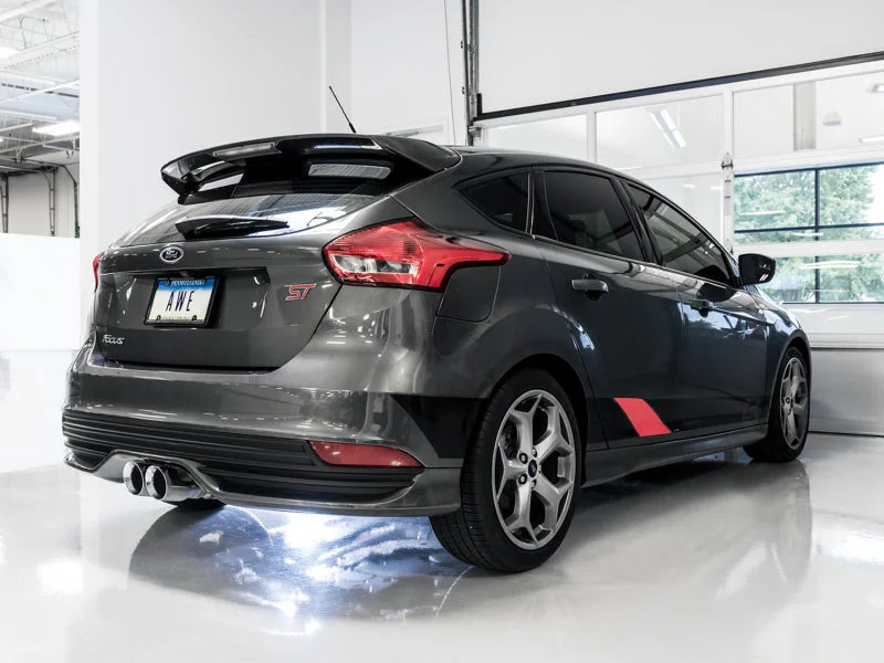 AWE Tuning Ford Focus ST Touring Edition Cat-back Exhaust - Non-Resonated - Chrome Silver Tips - Back View