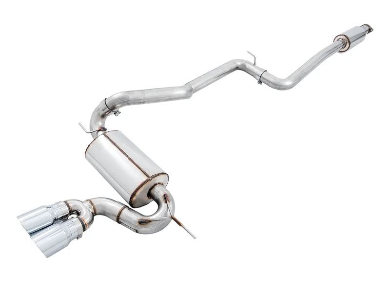 AWE Tuning Ford Focus ST Touring Edition Cat-back Exhaust - Resonated - Diamond Black Tips - Back View