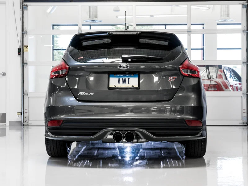 AWE Tuning Ford Focus ST Track Edition Cat-back Exhaust - Diamond BlackTips - Side View