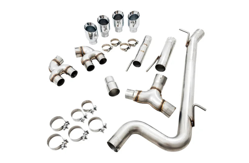 AWE Tuning MK7.5 Golf R Track Edition Exhaust w/Chrome Silver Tips 102mm - Side View