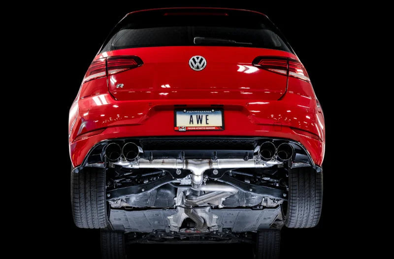 AWE Tuning MK7.5 Golf R Track Edition Exhaust w/Diamond Black Tips 102mm - Side View